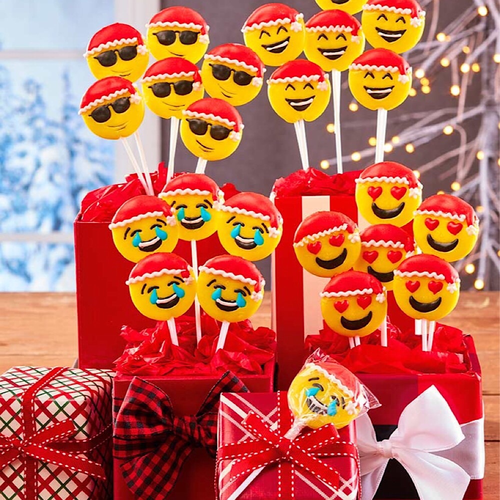 🆕Set of 24 Christmas Holiday Emoji Lollipops